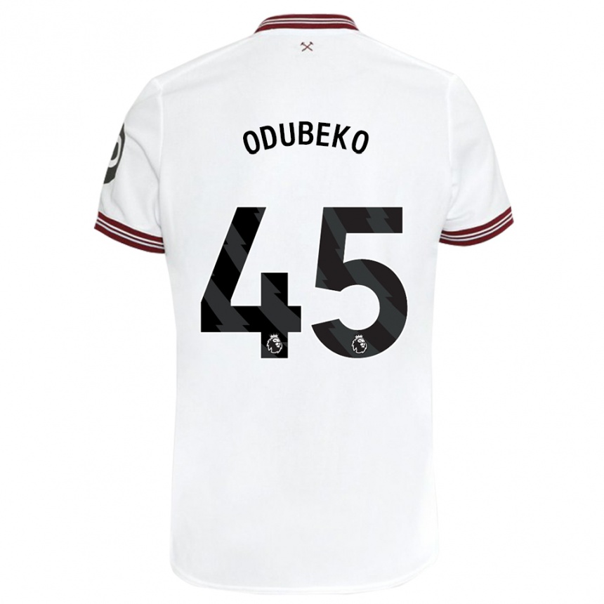 メンズフットボールミポ・オドゥベコ#45白アウェイシャツ2023/24ジャージーユニフォーム