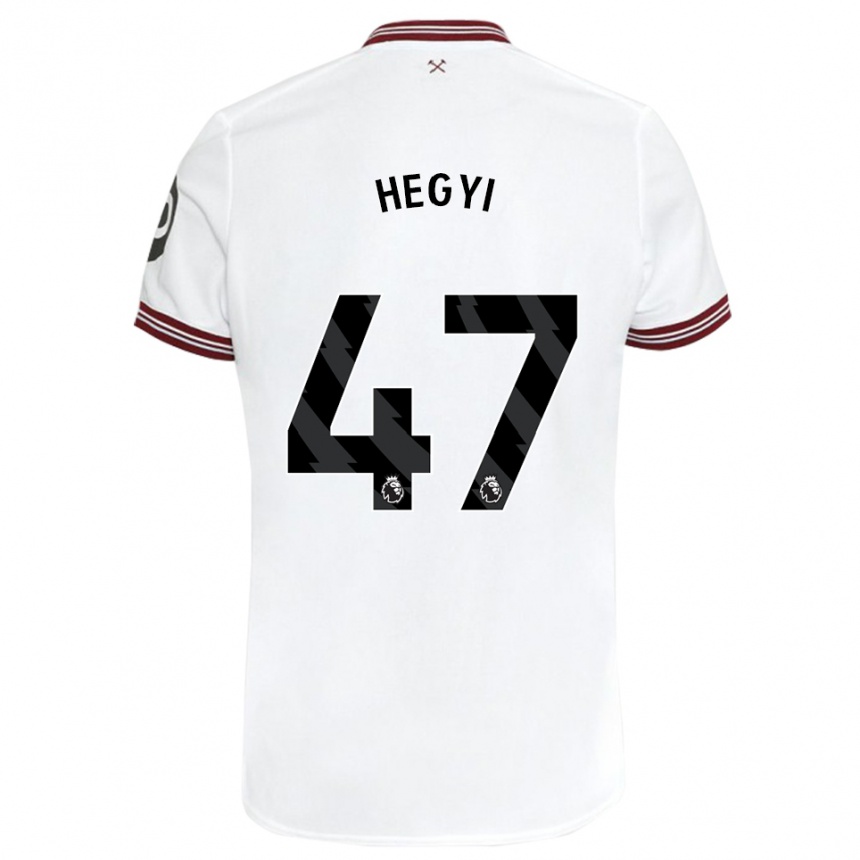 メンズフットボールクリスティアン・ヘギ#47白アウェイシャツ2023/24ジャージーユニフォーム