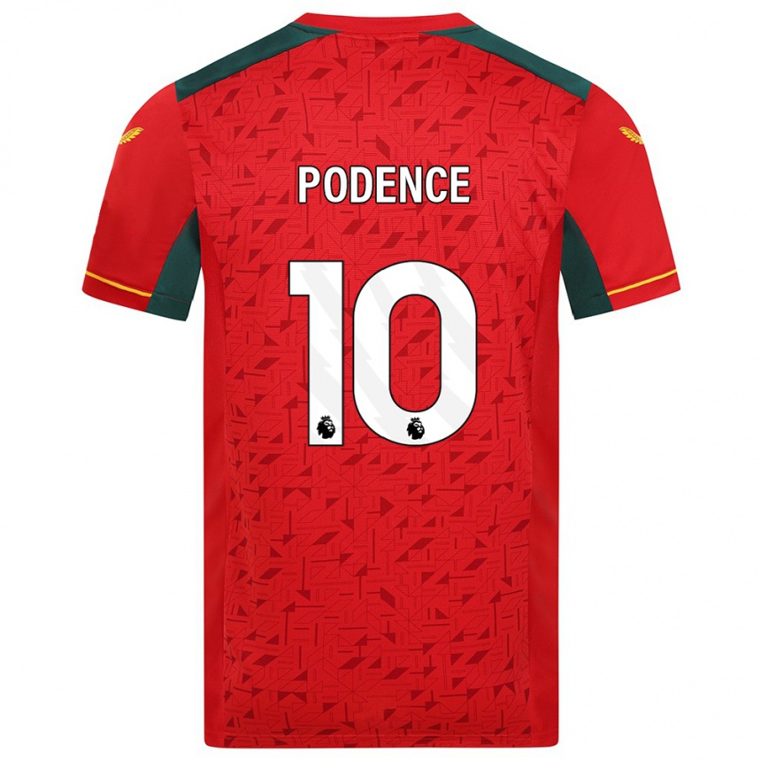 メンズフットボールダニエル・ポデンセ#10赤アウェイシャツ2023/24ジャージーユニフォーム