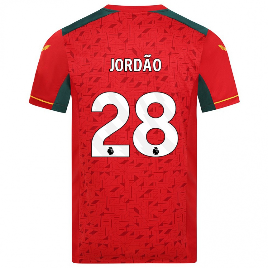 メンズフットボールブルーノ・ジョルダン#28赤アウェイシャツ2023/24ジャージーユニフォーム