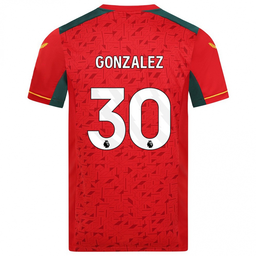 メンズフットボールエンソ・ゴンサレス#30赤アウェイシャツ2023/24ジャージーユニフォーム