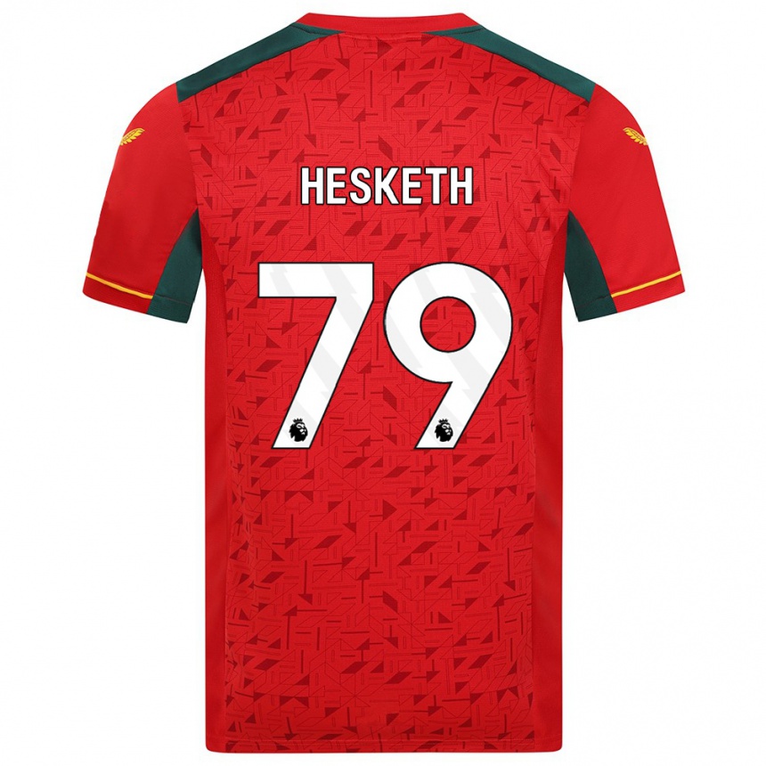 メンズフットボールオーウェン・ヘスケス#79赤アウェイシャツ2023/24ジャージーユニフォーム