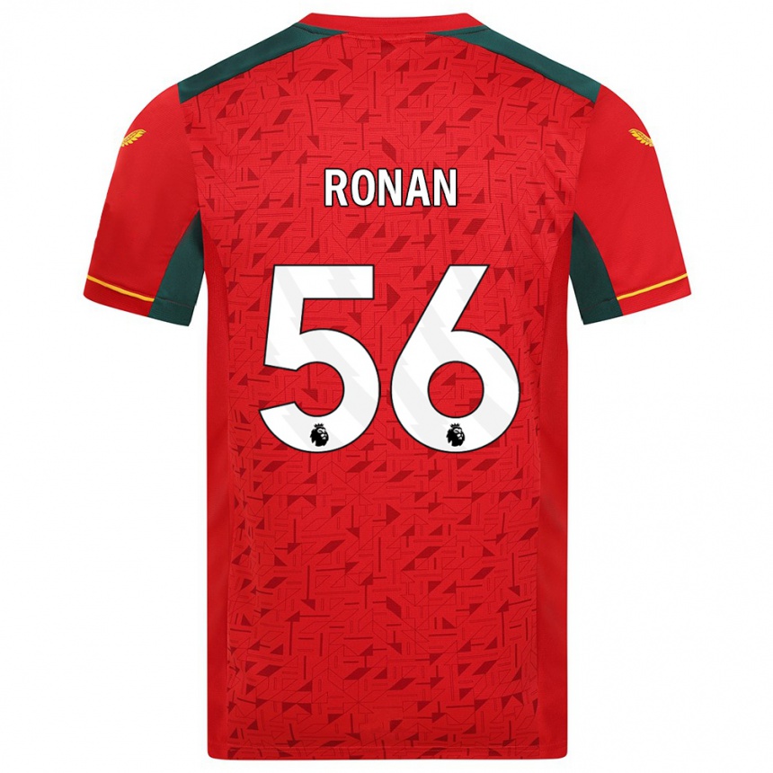 メンズフットボールコナー・ロナン#56赤アウェイシャツ2023/24ジャージーユニフォーム