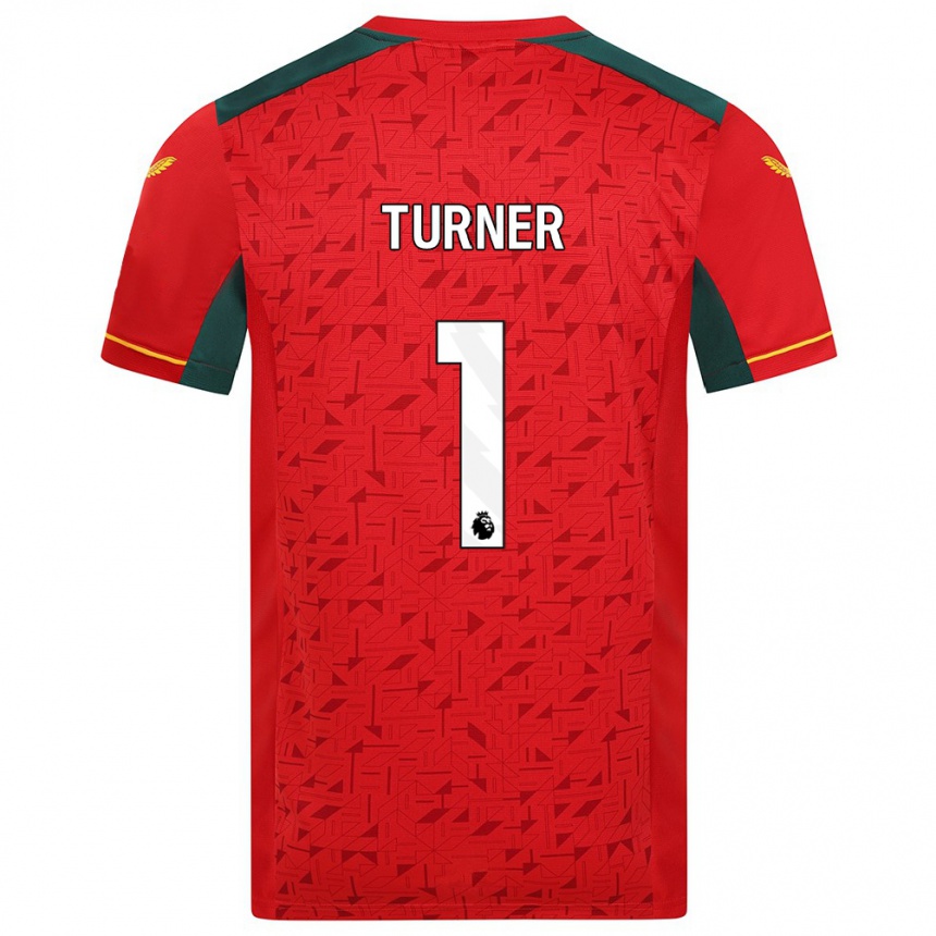 メンズフットボールシャノン・ターナー#1赤アウェイシャツ2023/24ジャージーユニフォーム