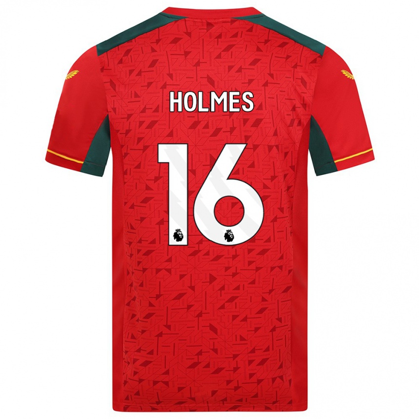 メンズフットボールサマー・ホルムズ#16赤アウェイシャツ2023/24ジャージーユニフォーム