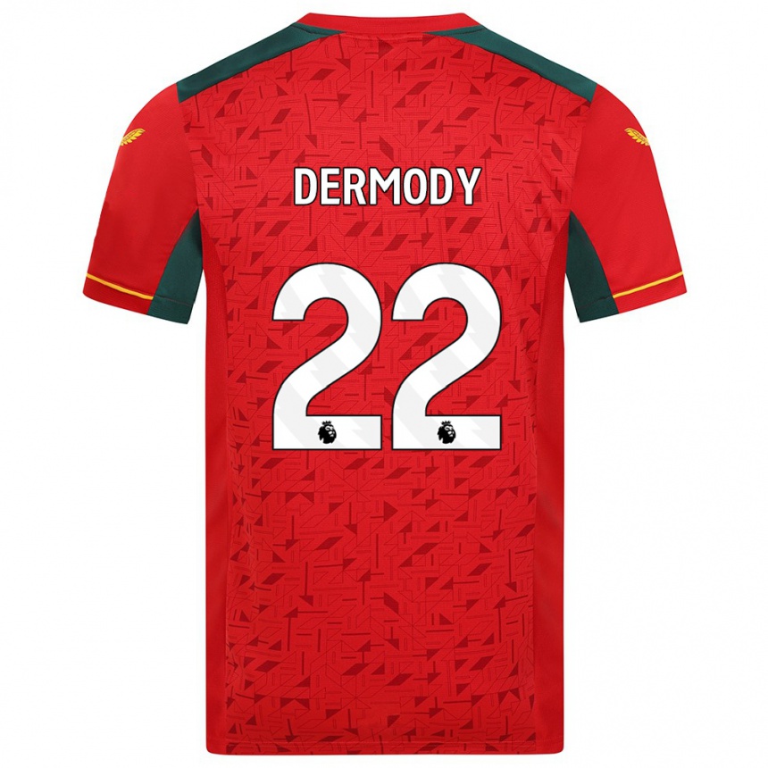 メンズフットボールヘレン・ダーモディ#22赤アウェイシャツ2023/24ジャージーユニフォーム