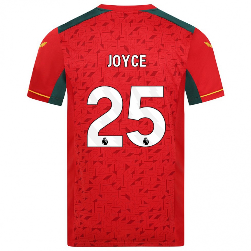 メンズフットボールレオニー・ジョイス#25赤アウェイシャツ2023/24ジャージーユニフォーム