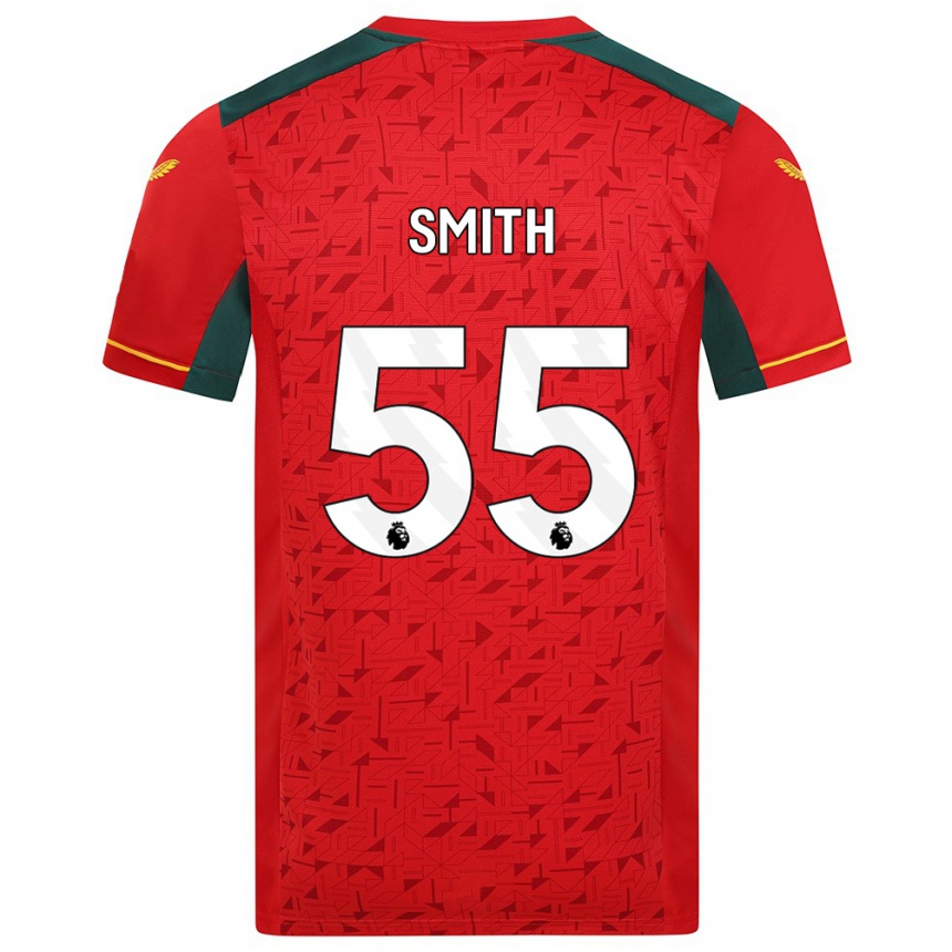 メンズフットボールジャクソン・スミス#55赤アウェイシャツ2023/24ジャージーユニフォーム
