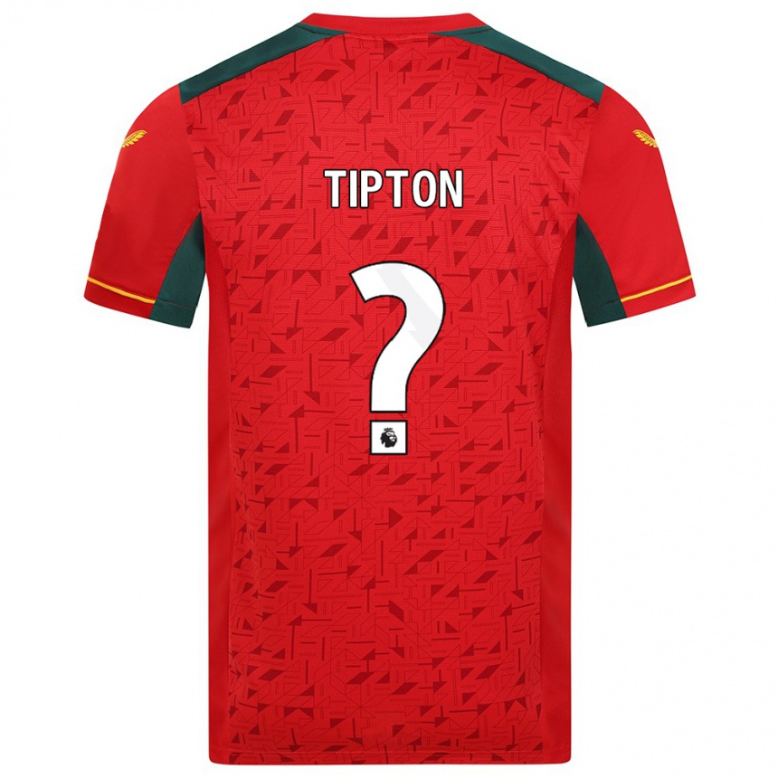 メンズフットボールオリバー・ティプトン#0赤アウェイシャツ2023/24ジャージーユニフォーム