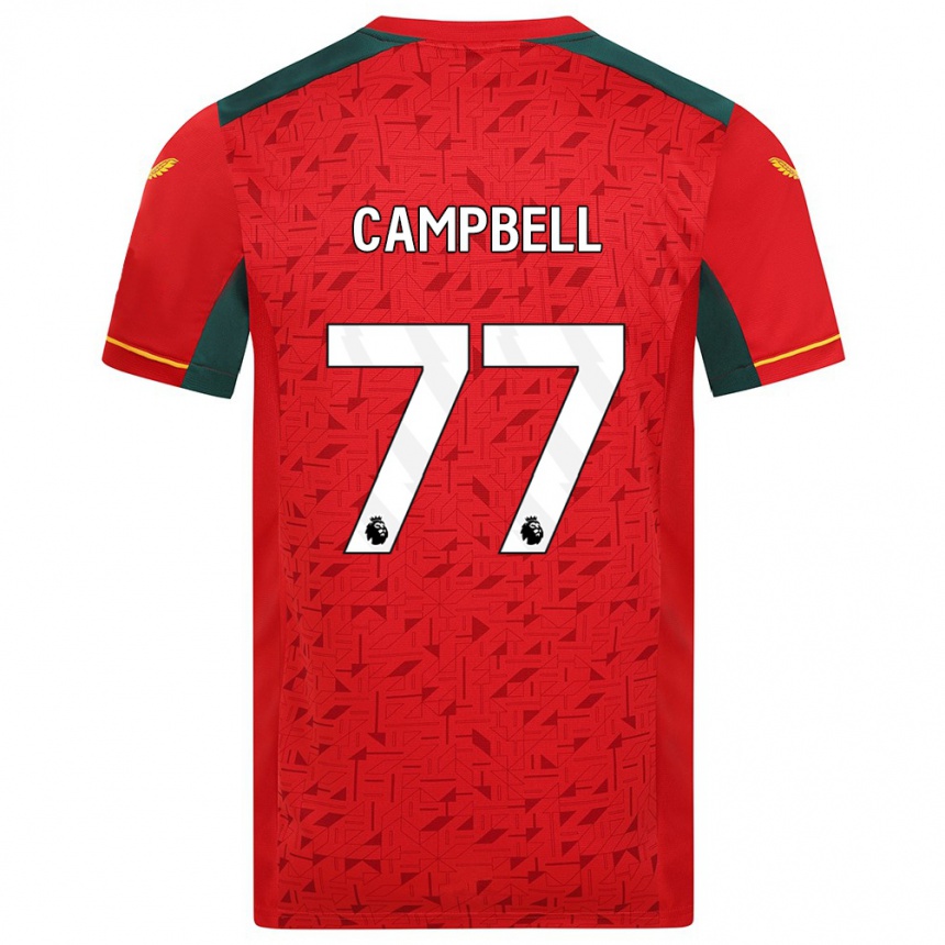 メンズフットボールケム・キャンベル#77赤アウェイシャツ2023/24ジャージーユニフォーム