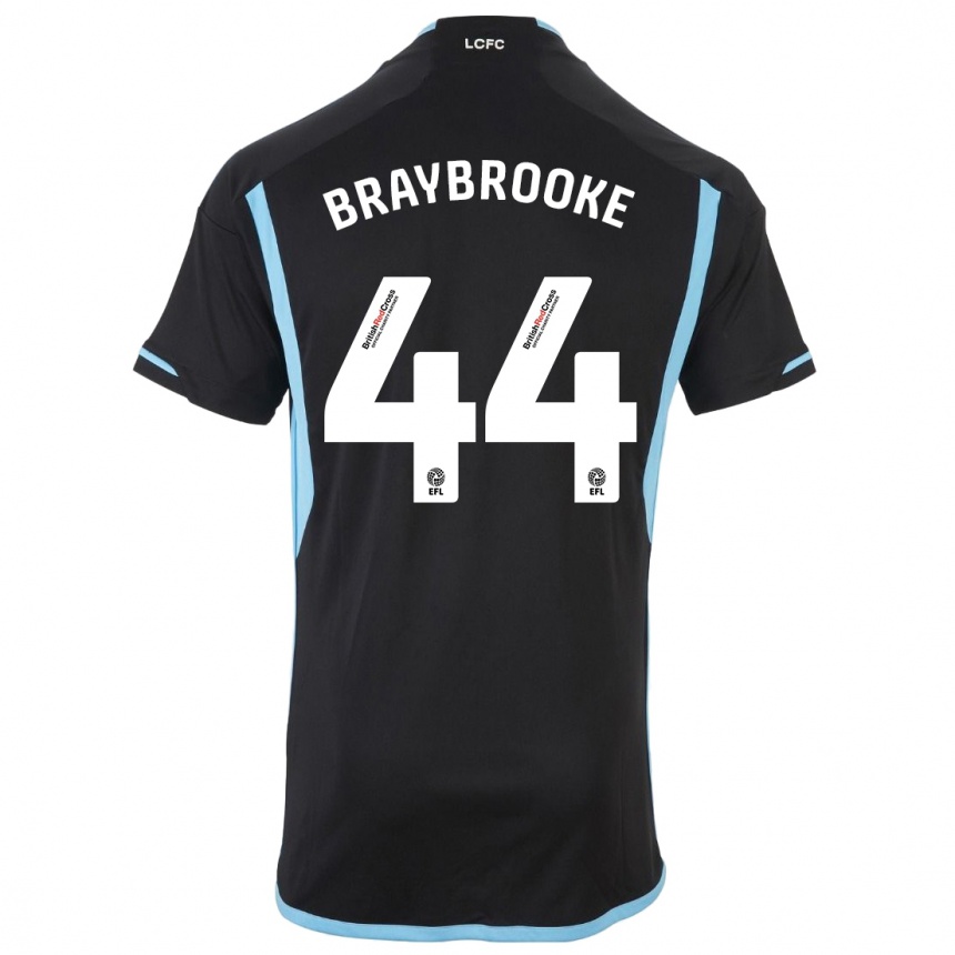 メンズフットボールサミー・ブレイブルック#44黒アウェイシャツ2023/24ジャージーユニフォーム