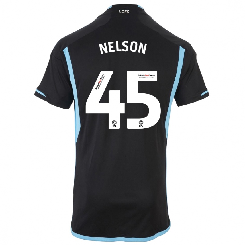 メンズフットボールベン・ネルソン#45黒アウェイシャツ2023/24ジャージーユニフォーム