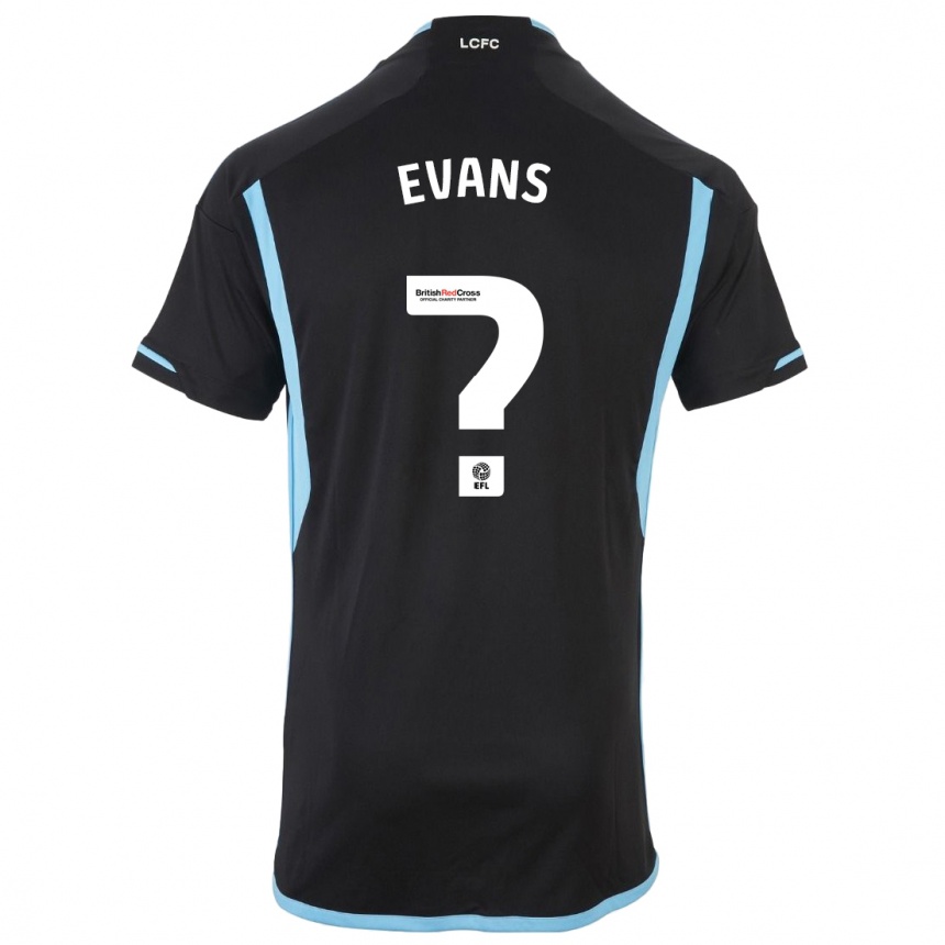 メンズフットボールジェイク・エヴァンス#0黒アウェイシャツ2023/24ジャージーユニフォーム