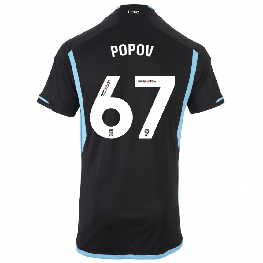 メンズフットボールクリストファー・ポポフ#67黒アウェイシャツ2023/24ジャージーユニフォーム