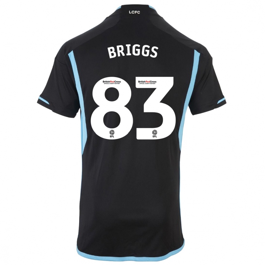 メンズフットボールローガン・ブリッグス#83黒アウェイシャツ2023/24ジャージーユニフォーム