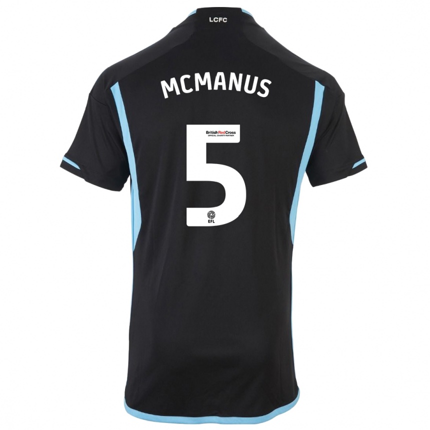 メンズフットボールアビー・マクマナス#5黒アウェイシャツ2023/24ジャージーユニフォーム