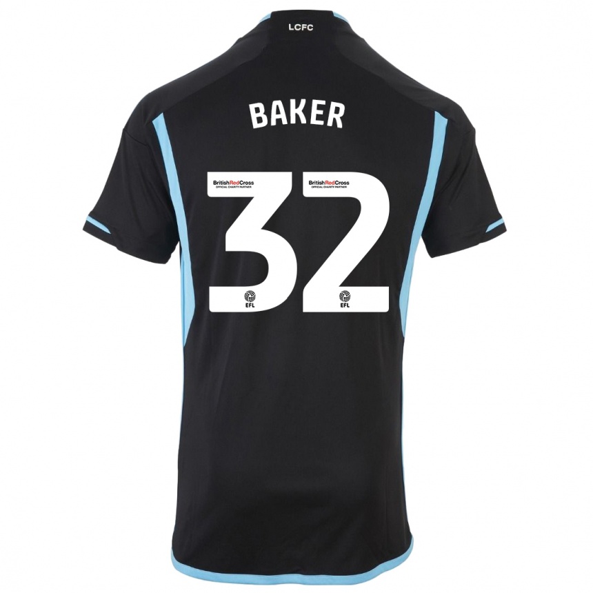 メンズフットボールエヴァ・ベイカー#32黒アウェイシャツ2023/24ジャージーユニフォーム