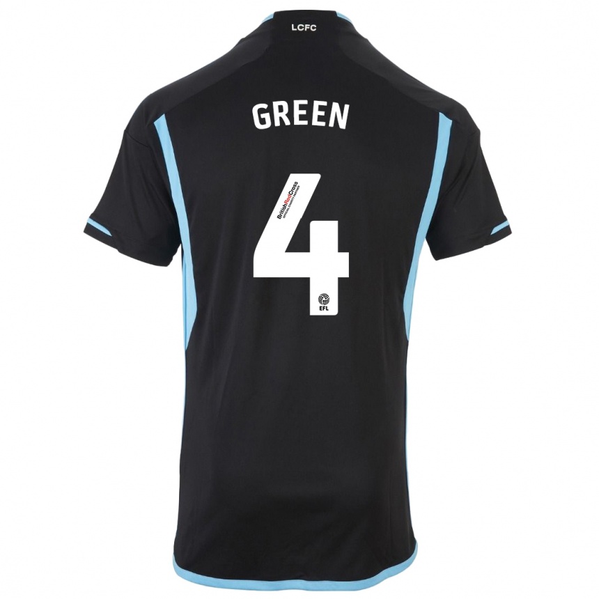 メンズフットボールジョシー・グリーン#4黒アウェイシャツ2023/24ジャージーユニフォーム