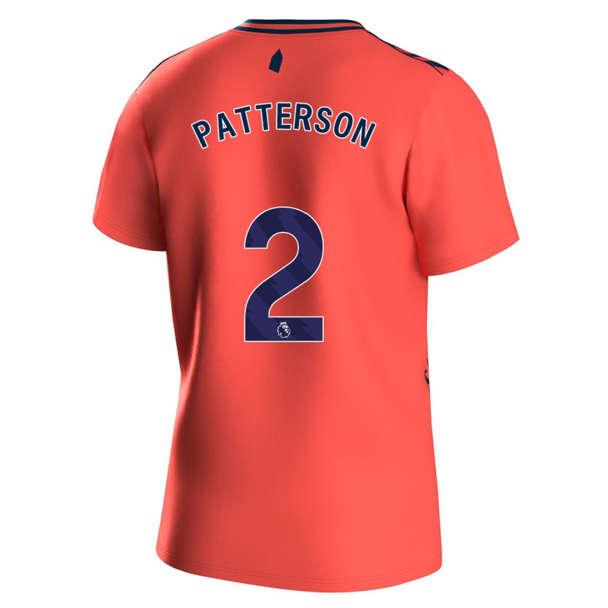 メンズフットボールネイサン・パターソン#2コーラルアウェイシャツ2023/24ジャージーユニフォーム