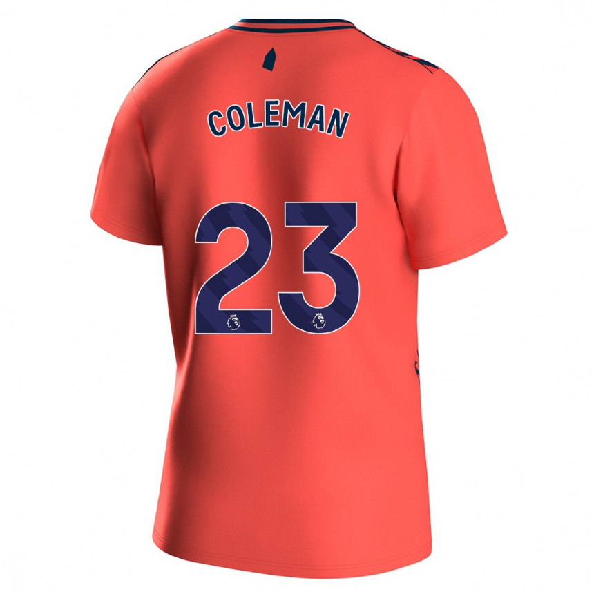 メンズフットボールシェイマス・コールマン#23コーラルアウェイシャツ2023/24ジャージーユニフォーム