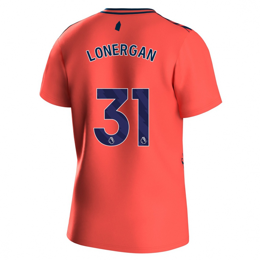 メンズフットボールアンディ・ロナーガン#31コーラルアウェイシャツ2023/24ジャージーユニフォーム