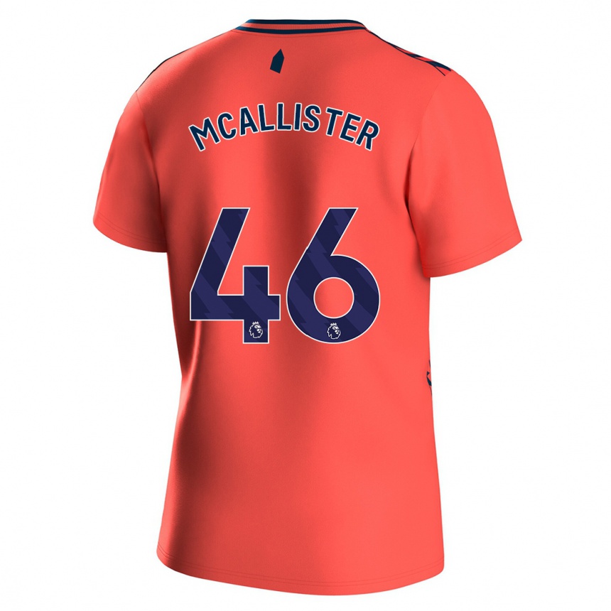 メンズフットボールシーン・マカリスター#46コーラルアウェイシャツ2023/24ジャージーユニフォーム