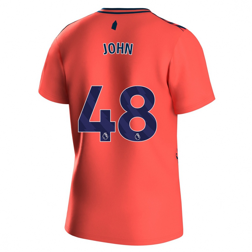メンズフットボールカイル・アレックス・ジョン #48コーラルアウェイシャツ2023/24ジャージーユニフォーム