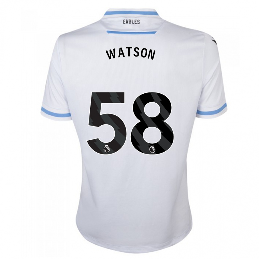 メンズフットボールノア・クリストファー・ワトソン#58白アウェイシャツ2023/24ジャージーユニフォーム