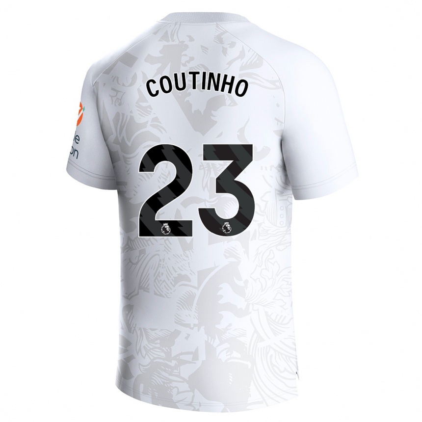メンズフットボールフィリペ・コウチーニョ・コレイア#23白アウェイシャツ2023/24ジャージーユニフォーム