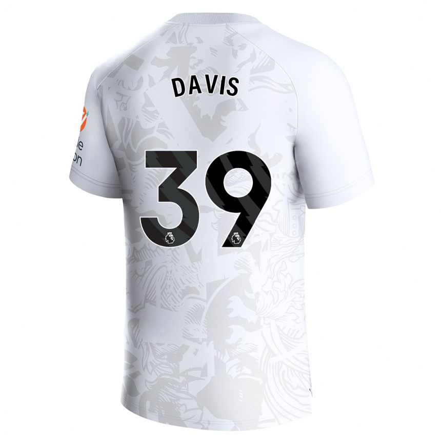 メンズフットボールケイナン・デイヴィス#39白アウェイシャツ2023/24ジャージーユニフォーム