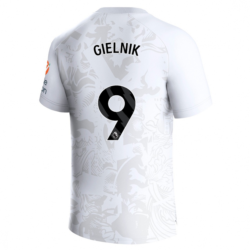 メンズフットボールエミリー・ギルニク#9白アウェイシャツ2023/24ジャージーユニフォーム