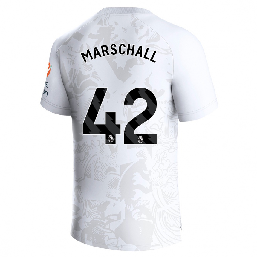 メンズフットボールフィリップ・マーシャル#42白アウェイシャツ2023/24ジャージーユニフォーム