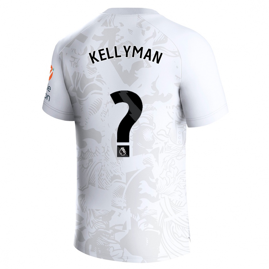 メンズフットボールオマリ・ケリーマン#0白アウェイシャツ2023/24ジャージーユニフォーム