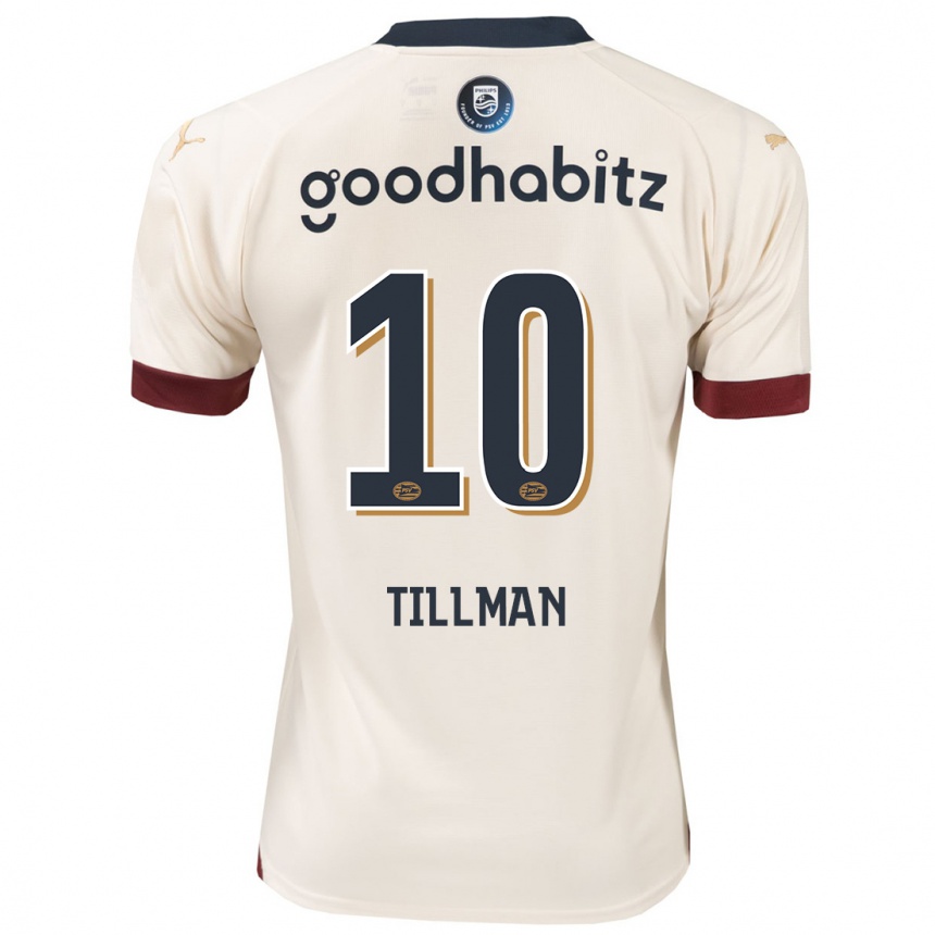 メンズフットボールマリク・ティルマン#10オフホワイトアウェイシャツ2023/24ジャージーユニフォーム