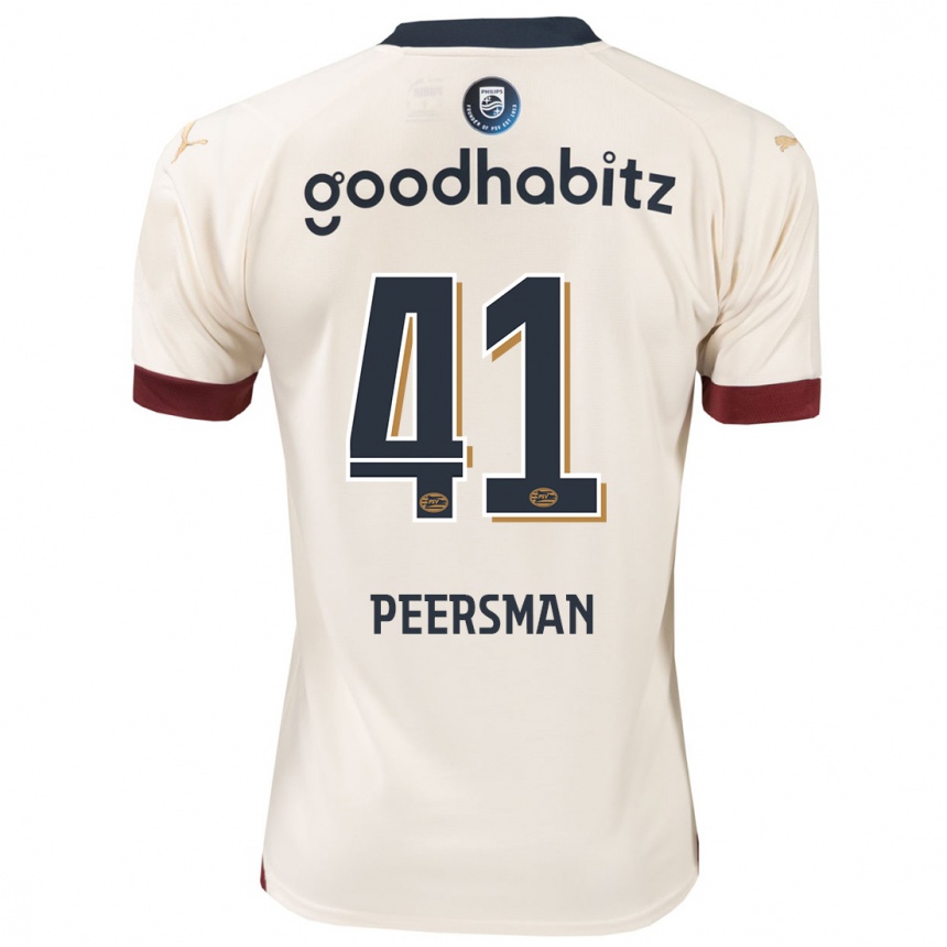 メンズフットボールキエル・ピアースマン#41オフホワイトアウェイシャツ2023/24ジャージーユニフォーム