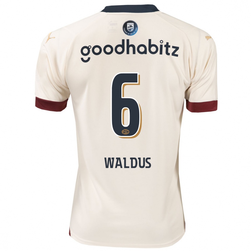 メンズフットボールマルシュカ ワルドゥス#6オフホワイトアウェイシャツ2023/24ジャージーユニフォーム