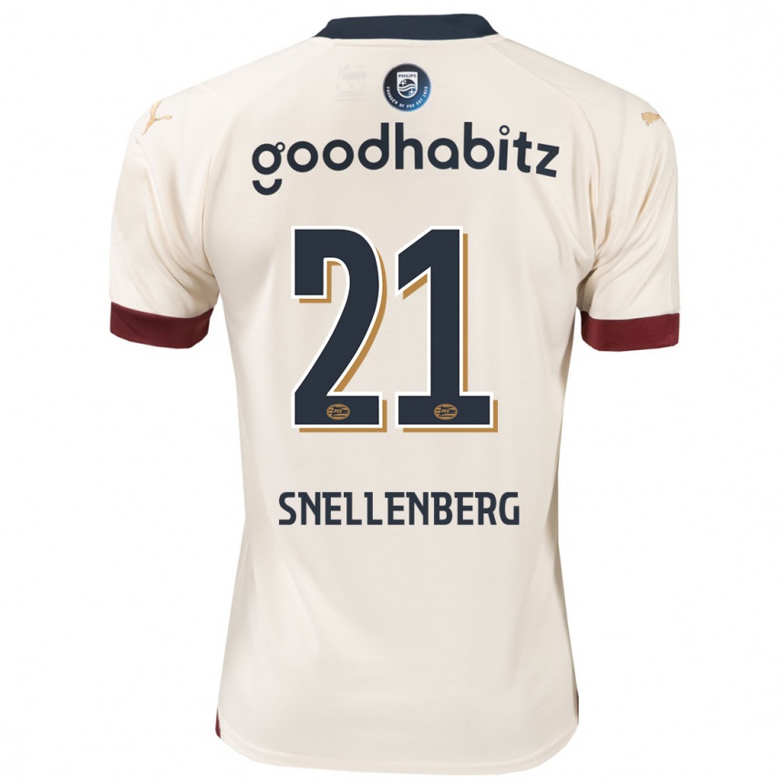 メンズフットボールマキシム・スネレンバーグ#21オフホワイトアウェイシャツ2023/24ジャージーユニフォーム
