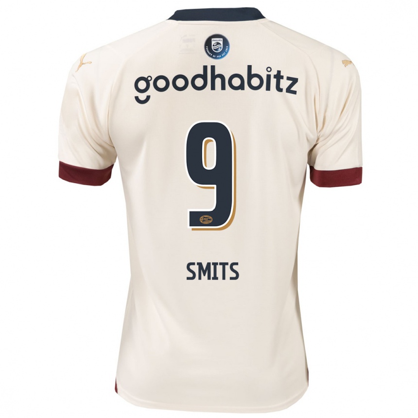 メンズフットボールジョエル・スミッツ #9オフホワイトアウェイシャツ2023/24ジャージーユニフォーム