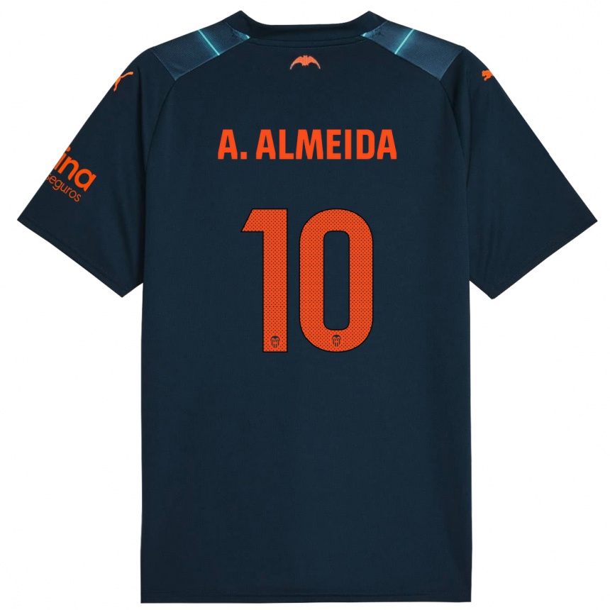 メンズフットボールアンドレ・アルメイダ#10マリンブルーアウェイシャツ2023/24ジャージーユニフォーム