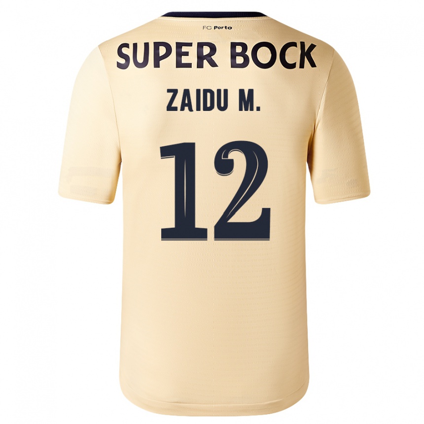 メンズフットボールザイドゥ・サヌーシ#12ベージュゴールドアウェイシャツ2023/24ジャージーユニフォーム
