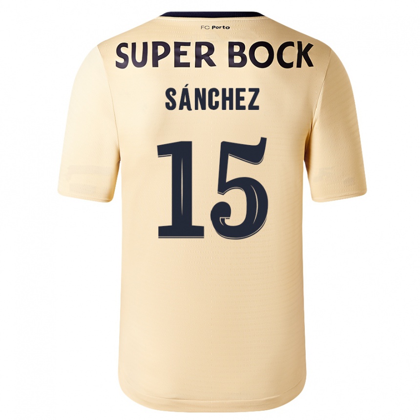 メンズフットボールホルヘ・サンチェス#15ベージュゴールドアウェイシャツ2023/24ジャージーユニフォーム
