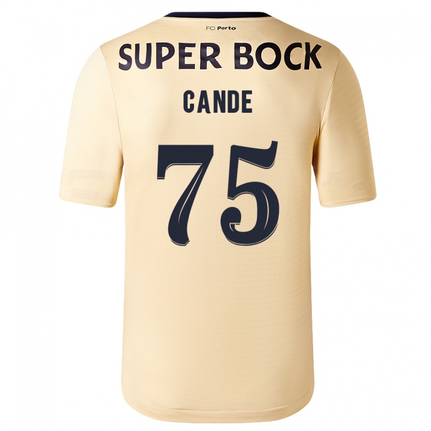 メンズフットボールアンハ・カンデ#75ベージュゴールドアウェイシャツ2023/24ジャージーユニフォーム
