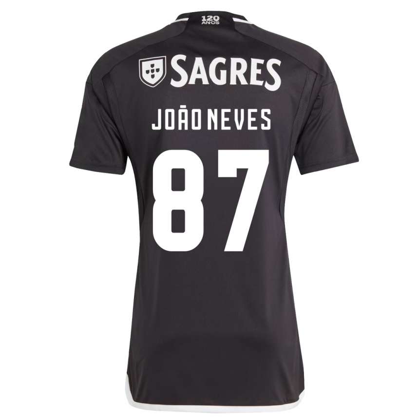 メンズフットボールジョアン・ネヴィス#87黒アウェイシャツ2023/24ジャージーユニフォーム