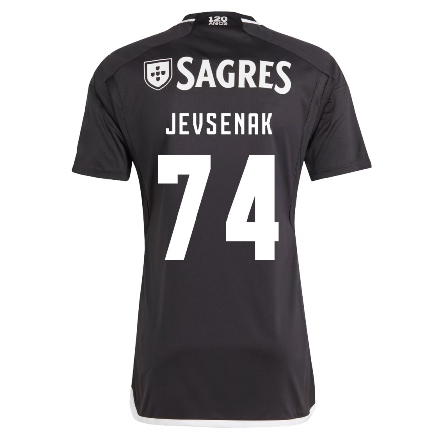 メンズフットボールザン・ジェブセン#74黒アウェイシャツ2023/24ジャージーユニフォーム