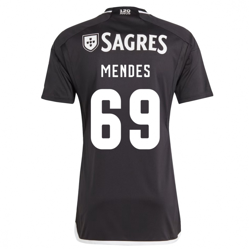 メンズフットボールウラジーミル・ニコラ・セメド・メンデス#69黒アウェイシャツ2023/24ジャージーユニフォーム