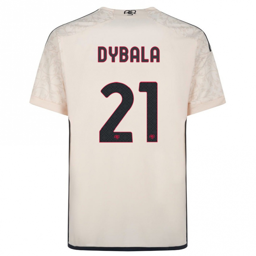 メンズフットボールパウロ・ディバラ#21オフホワイトアウェイシャツ2023/24ジャージーユニフォーム