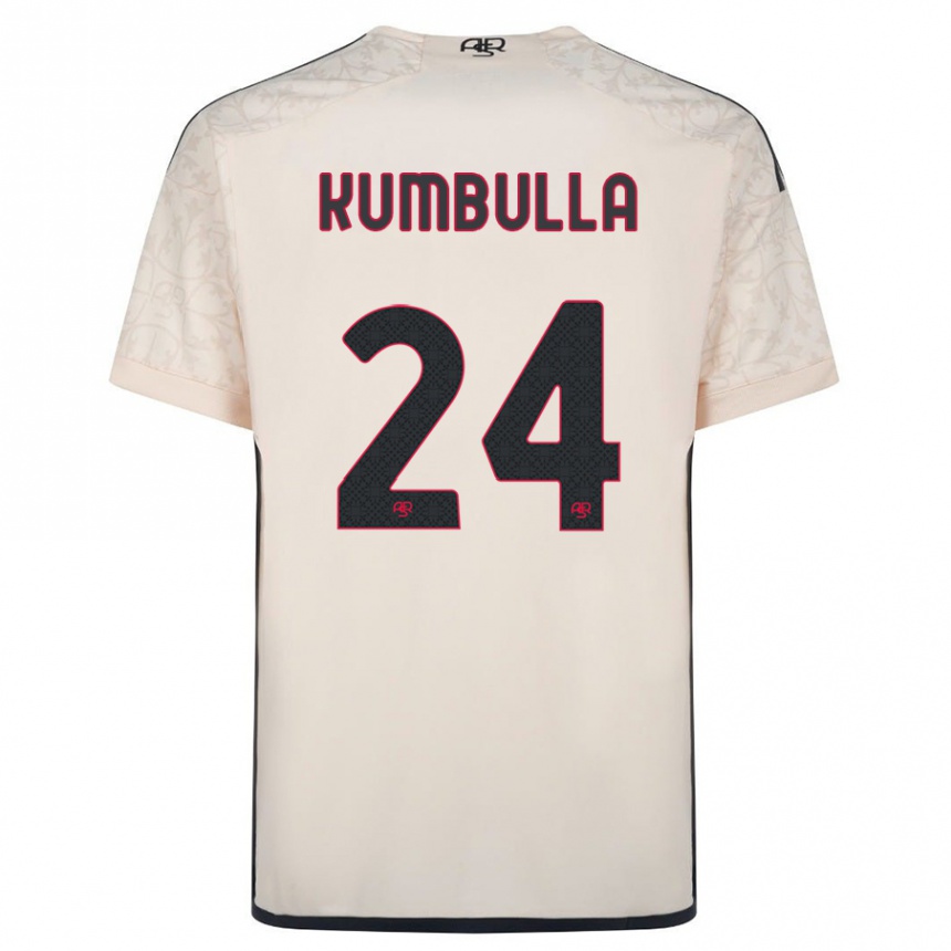 メンズフットボールマラシュ・クンブラ#24オフホワイトアウェイシャツ2023/24ジャージーユニフォーム