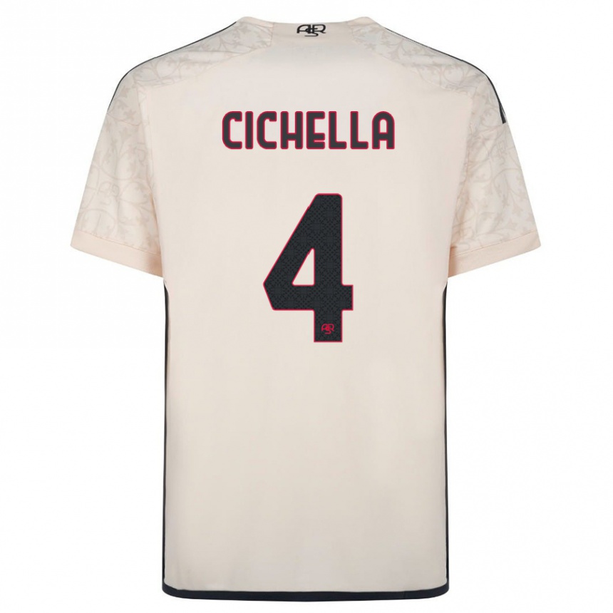 メンズフットボールマテオ・チケラ#4オフホワイトアウェイシャツ2023/24ジャージーユニフォーム