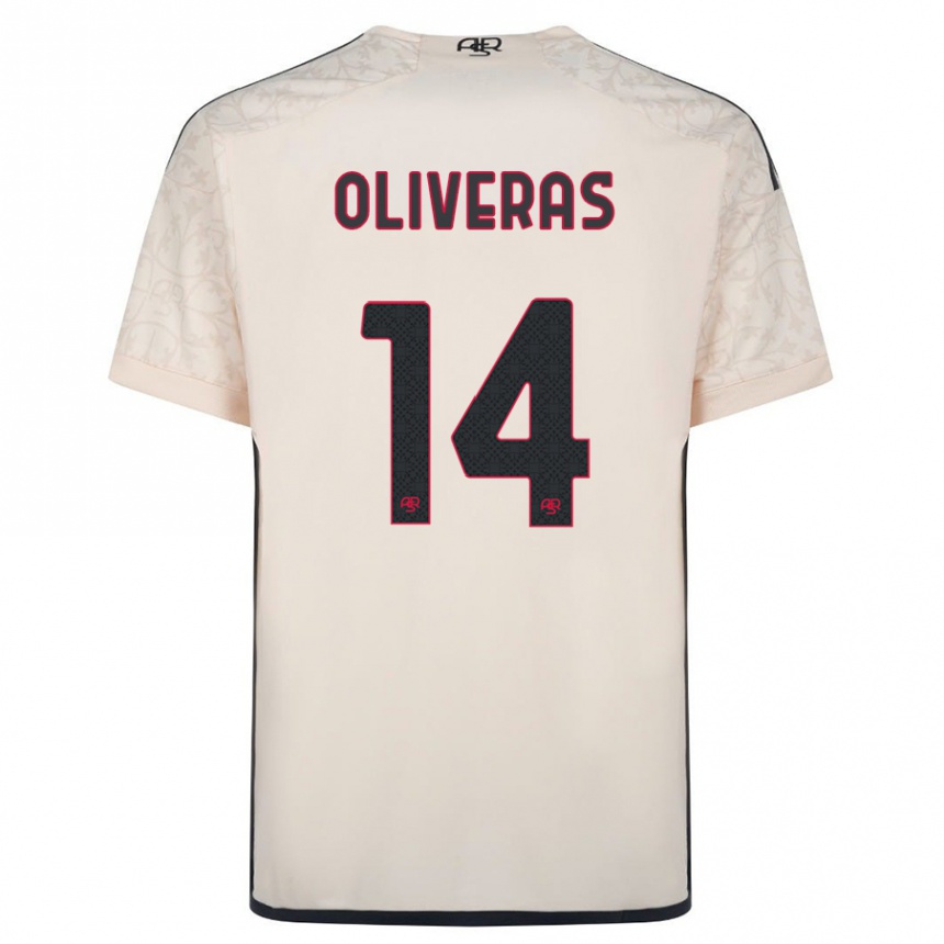 メンズフットボールジャン・オリベラス・コディーナ#14オフホワイトアウェイシャツ2023/24ジャージーユニフォーム