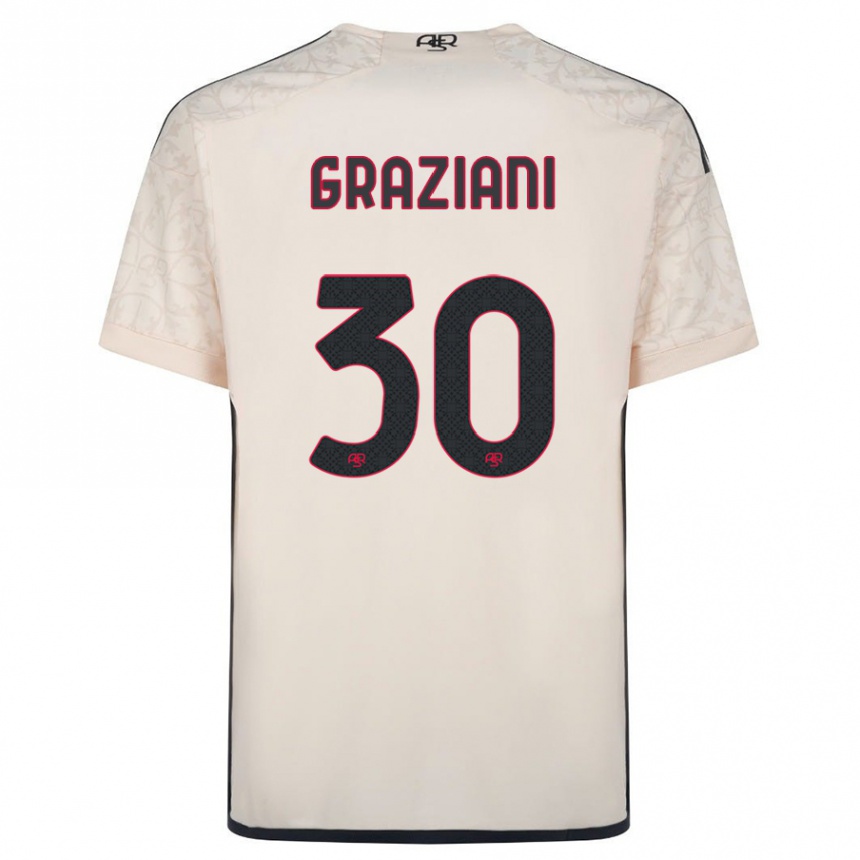メンズフットボールレオナルド・グラツィアーニ#30オフホワイトアウェイシャツ2023/24ジャージーユニフォーム